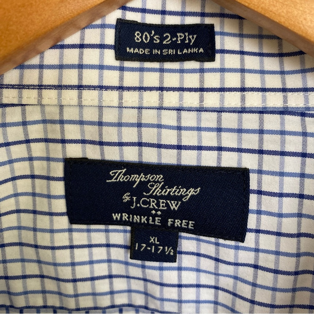 J. Crew Thompson Shirtings 80s 2-Ply Pocket Checkered Button Down Shirt *Rip* - Picture 2 of 9